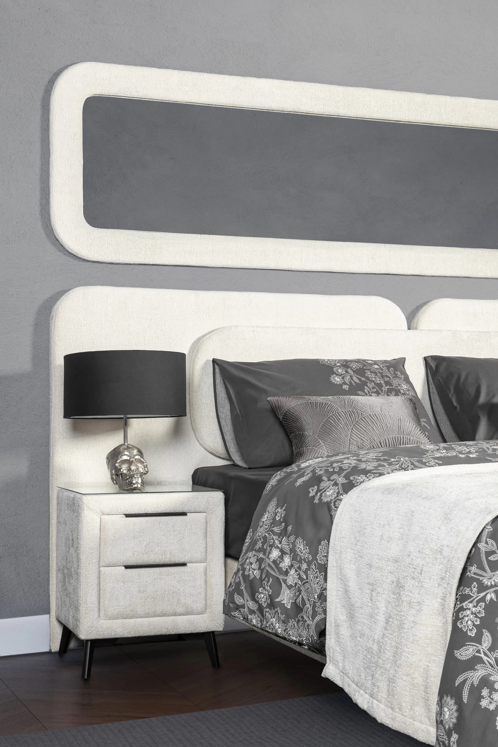 Mistral krevet — closeup detalj premium tkanine uzglavlja