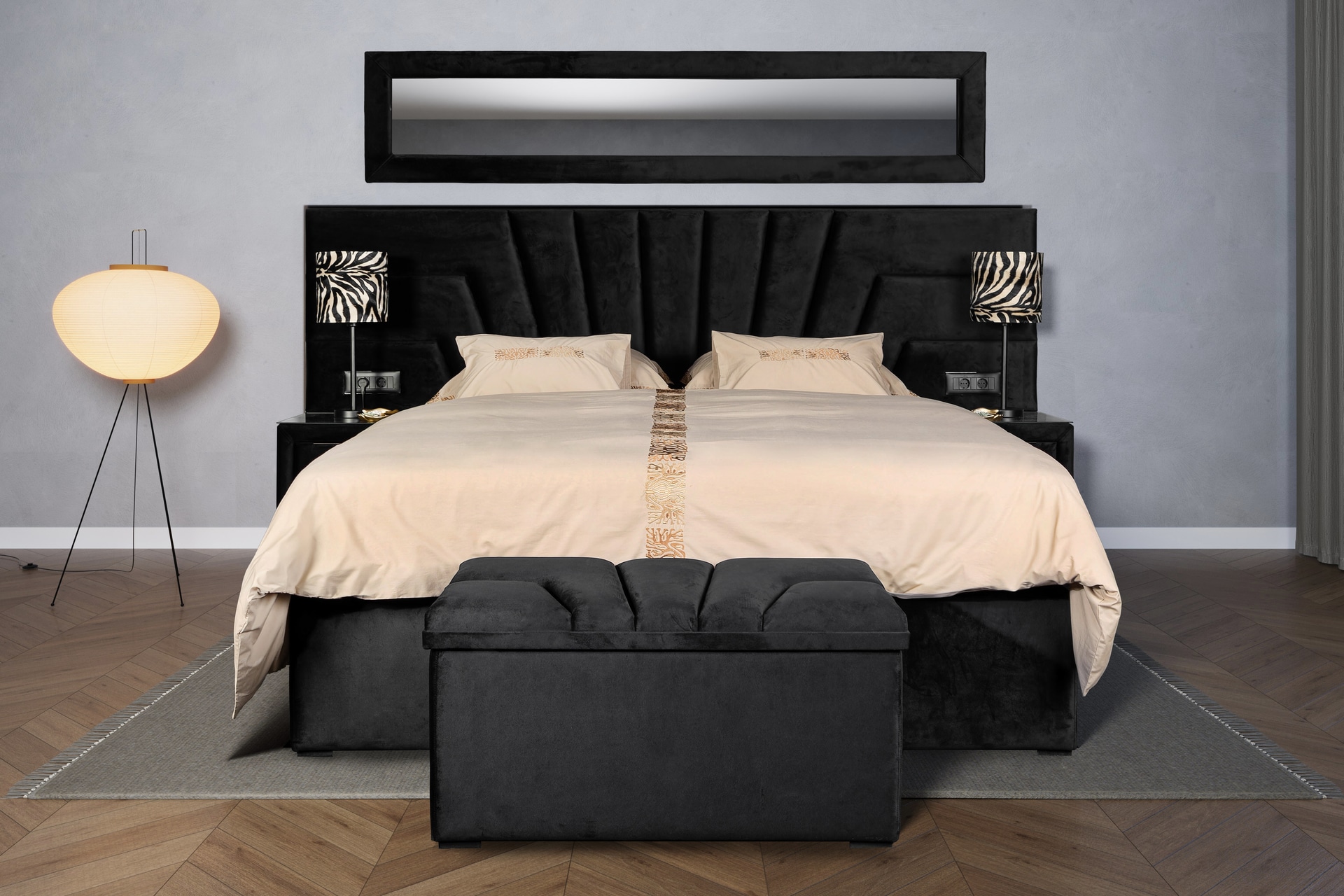 Wings krevet s krilnim uzglavljem — Mistral kolekcija